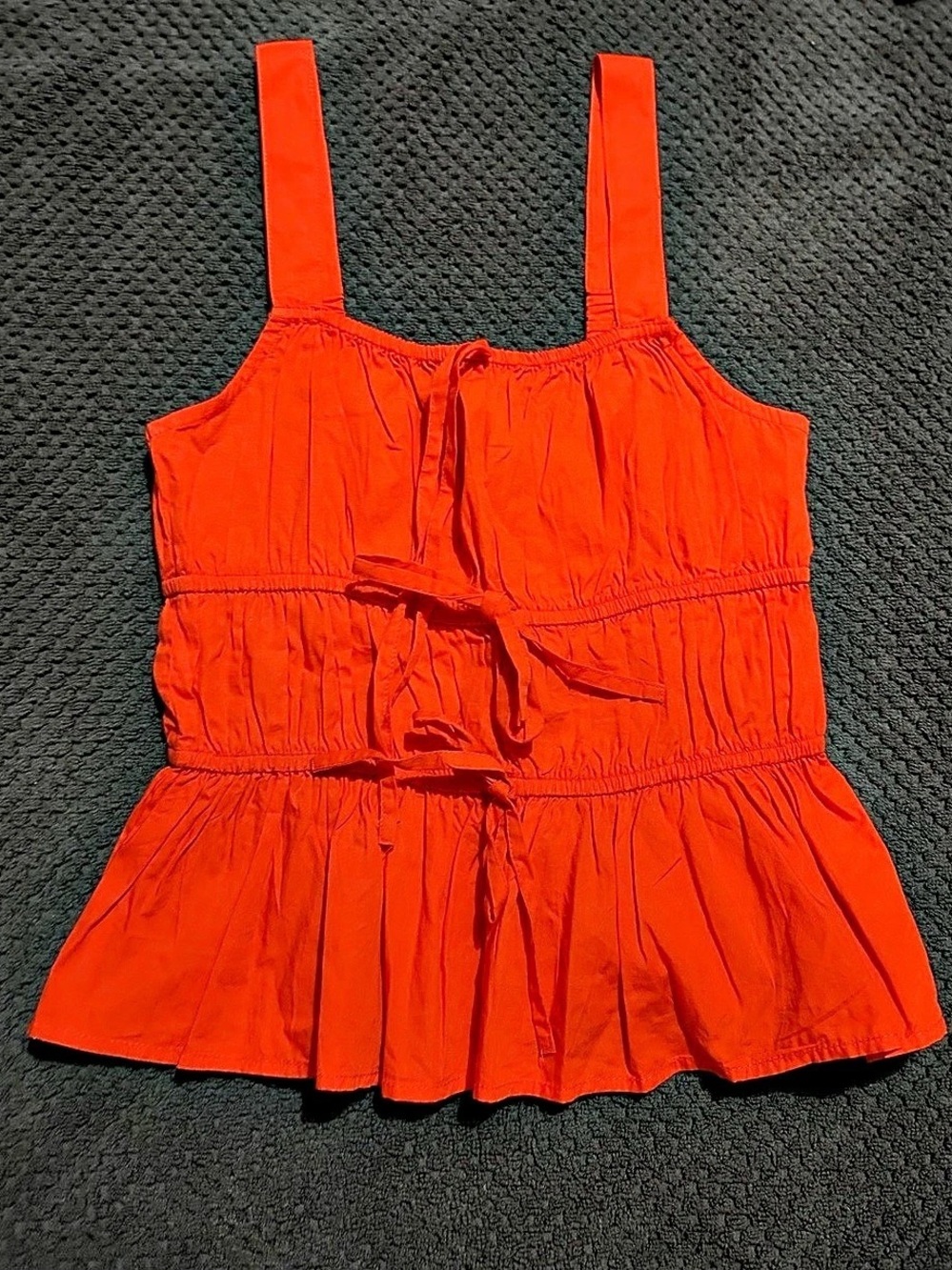 Sim & Sam red peplum tank top